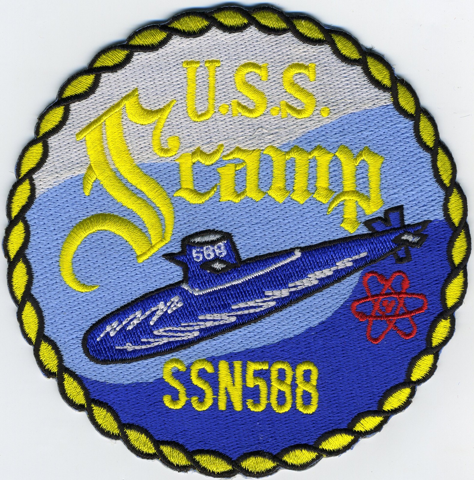 USS Scamp SSN 588 - Ship's Crest BC Patch Cat No C5602