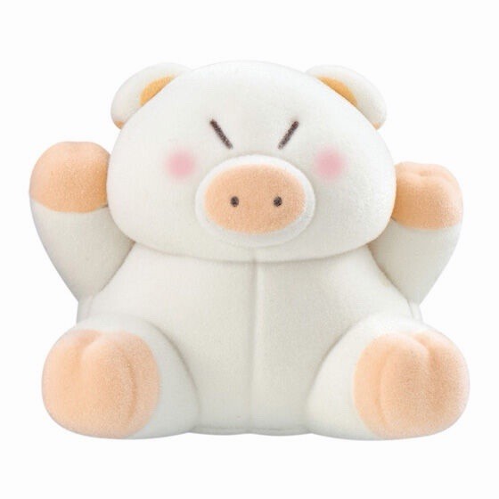 Gashapon Capsule Flockies Plush Toys From Nakajima Seisakusho [White Pig] 1.5”T