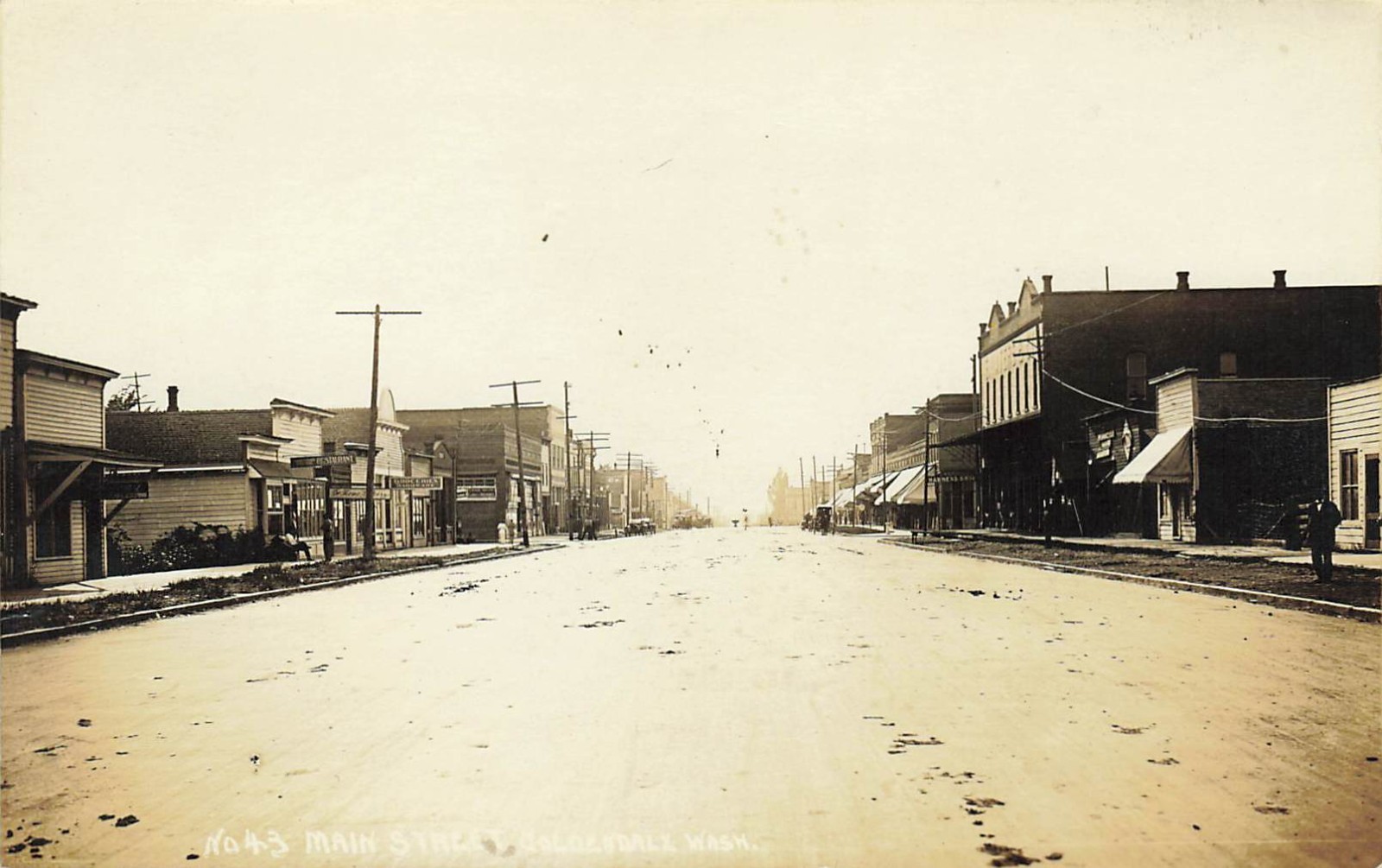 Goldendale Klickitat Washington - Original Early RPPC - Main Street - #43