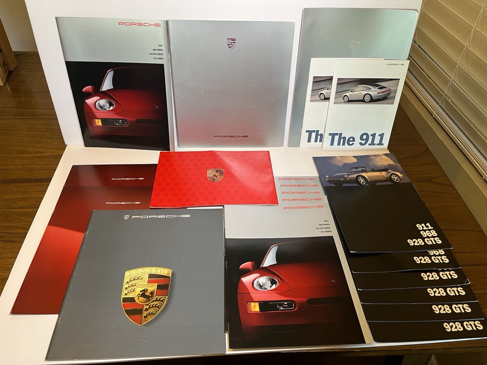 Vintage 1990\'s Porsche 20 pc Sales Brochure Lot w/ Folder - 911 968 928 GTS