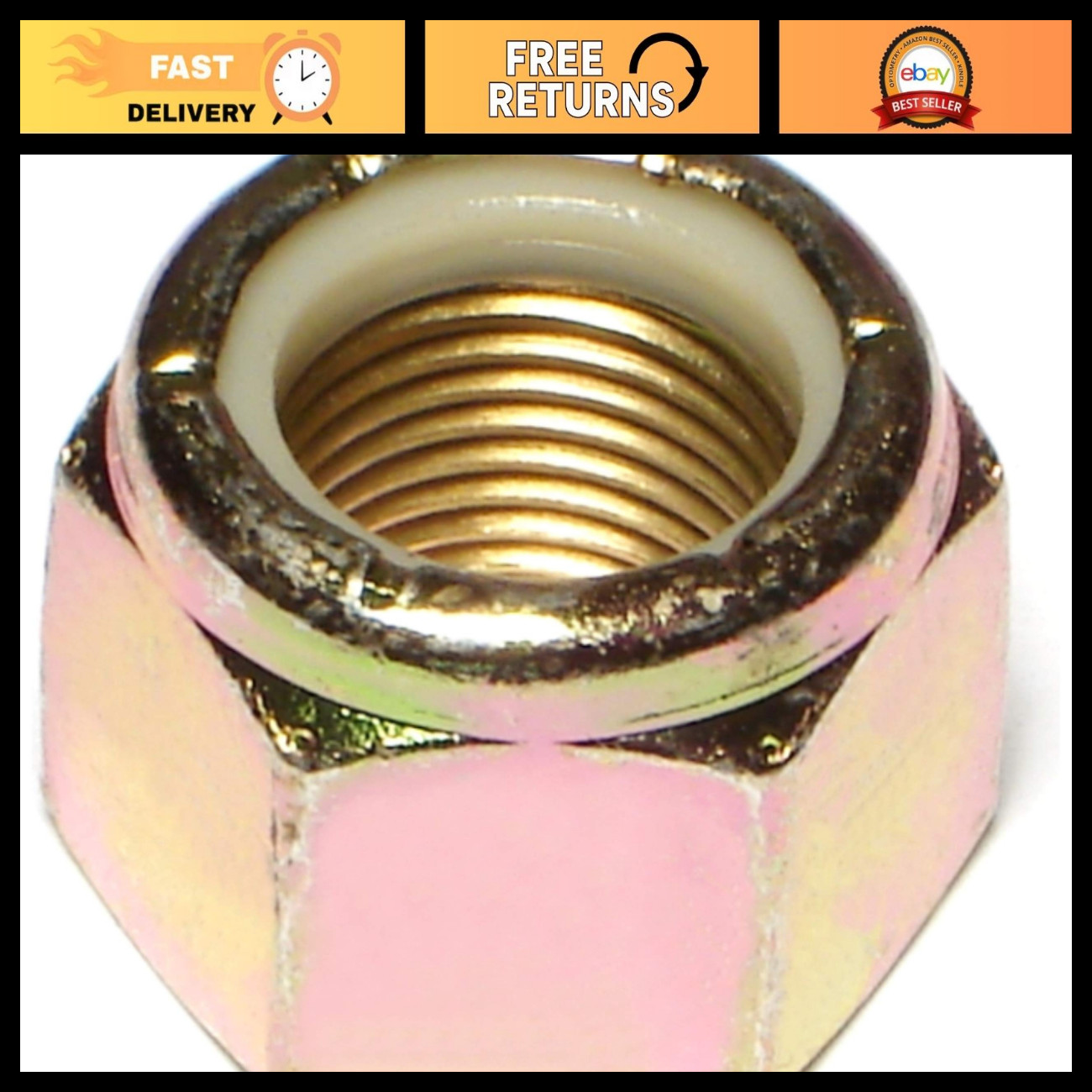 Hard to Find Fastener Yellow Zinc Grade 8 Lock Nuts, Durable Fasteners for Home
