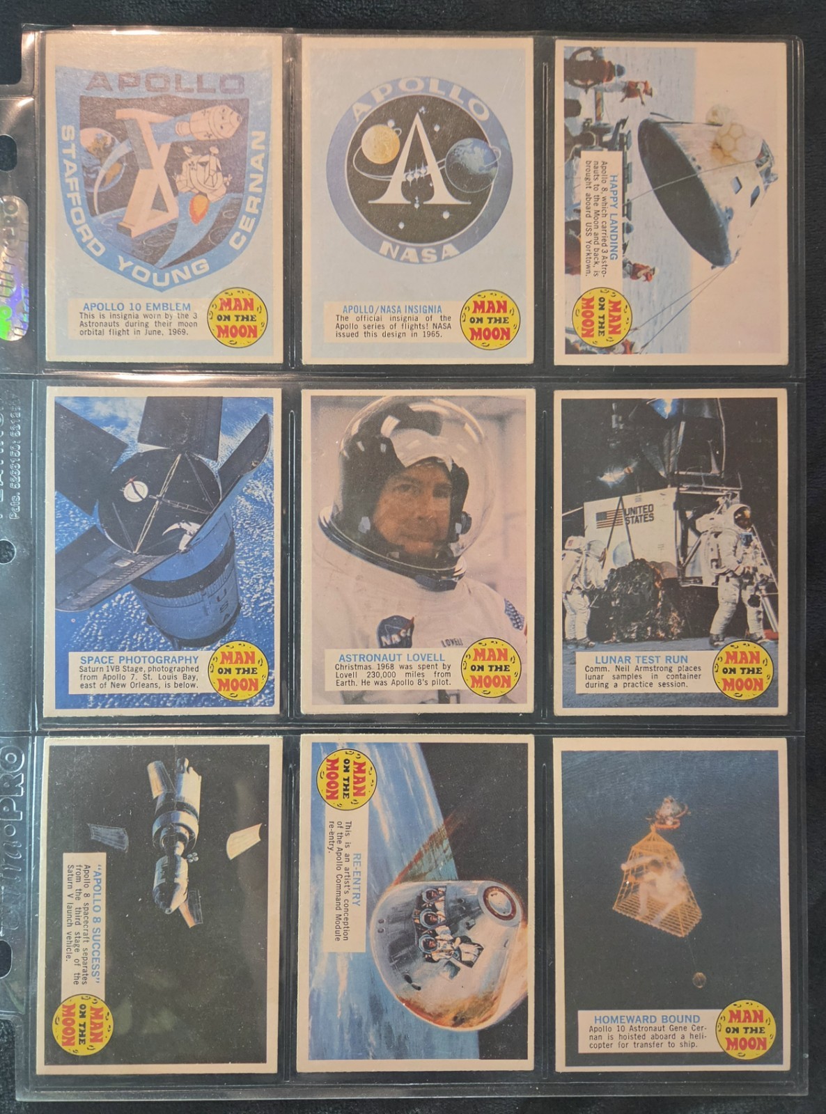 1969 Topps MAN ON THE MOON Complete CARD SET 55 A/B NM/EX Neil Armstrong RC
