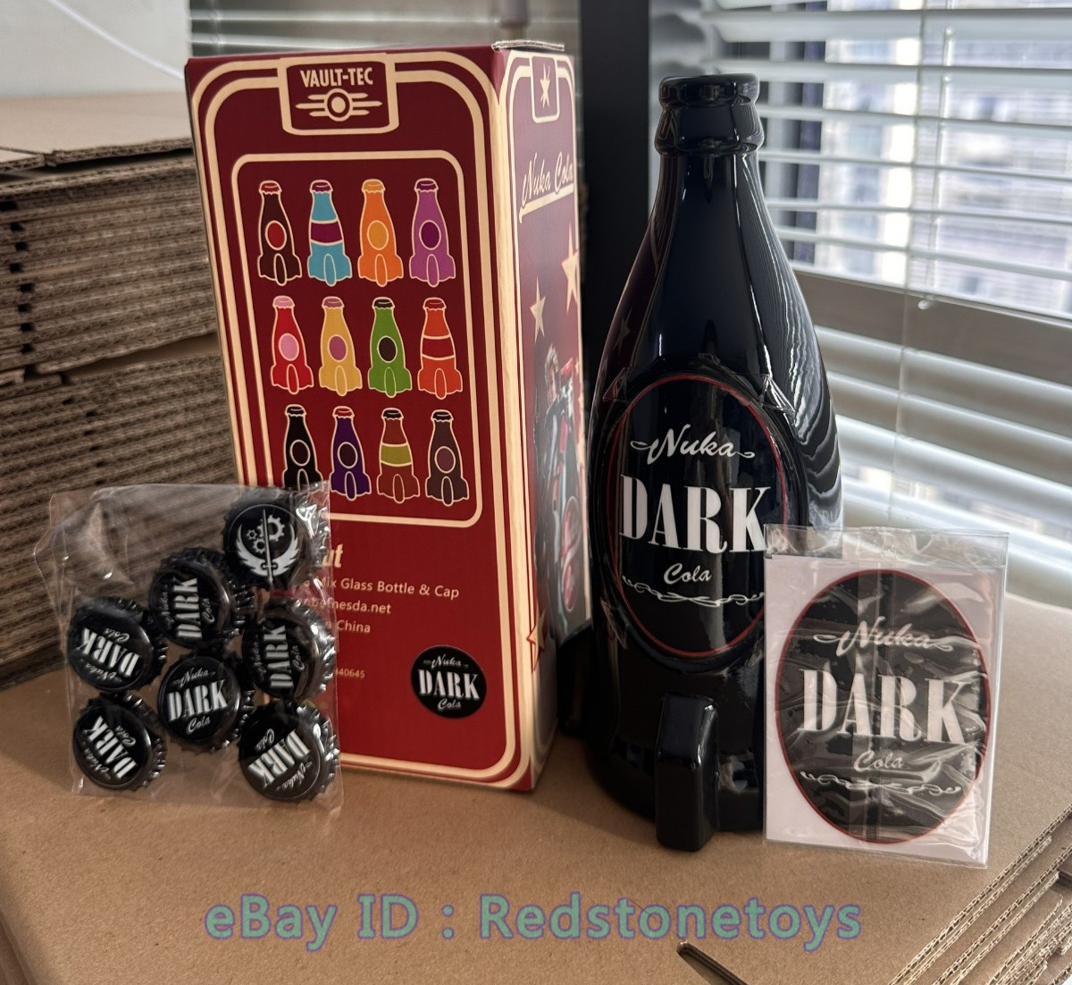 Fallout4 Rocket Glass Bottle Dark Nuka Cola Bottle & Caps Collection IN STOCK