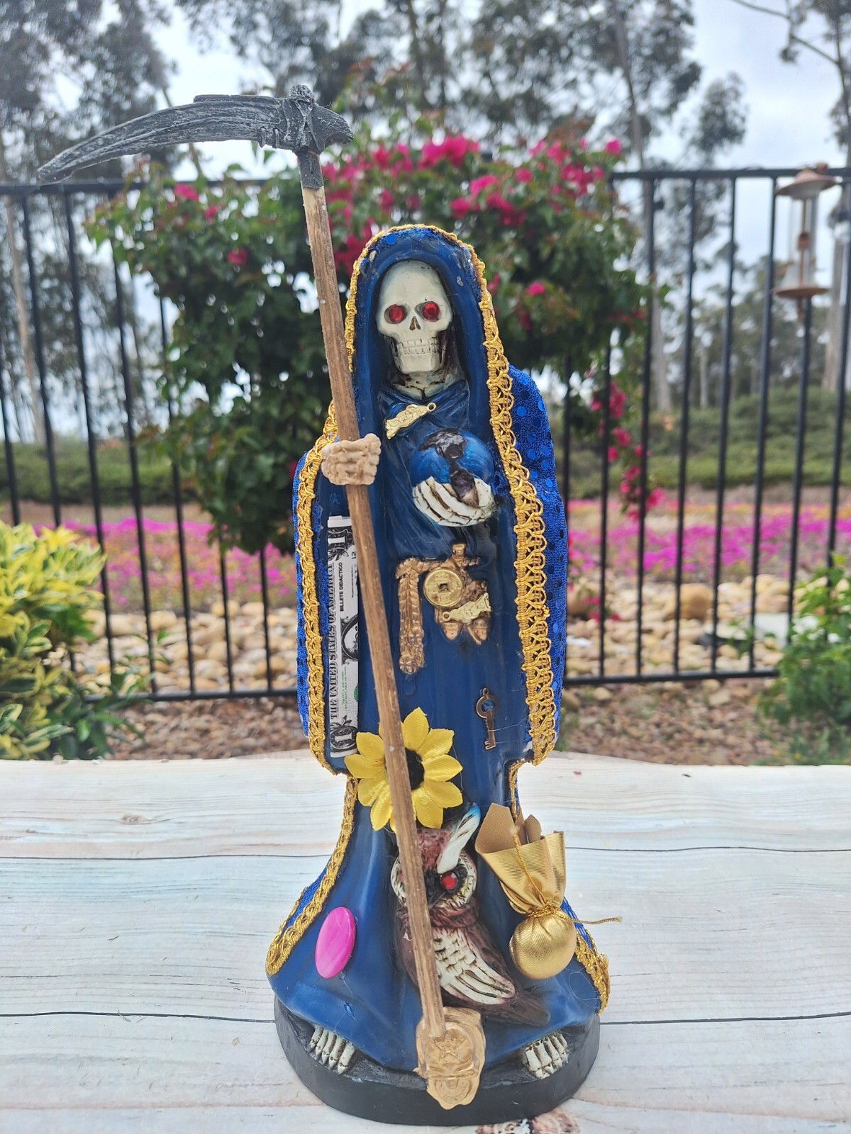 Santa Muerte Blessed Color Blue Size 13\