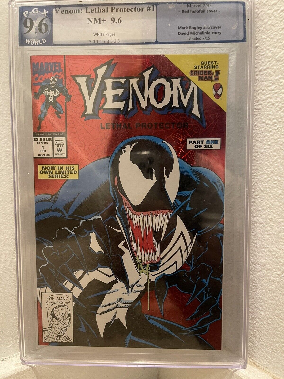 Venom Lethal Protector #1 1993 Red Marvel Comics PGX CGC 9.6 NM 1st Solo Series