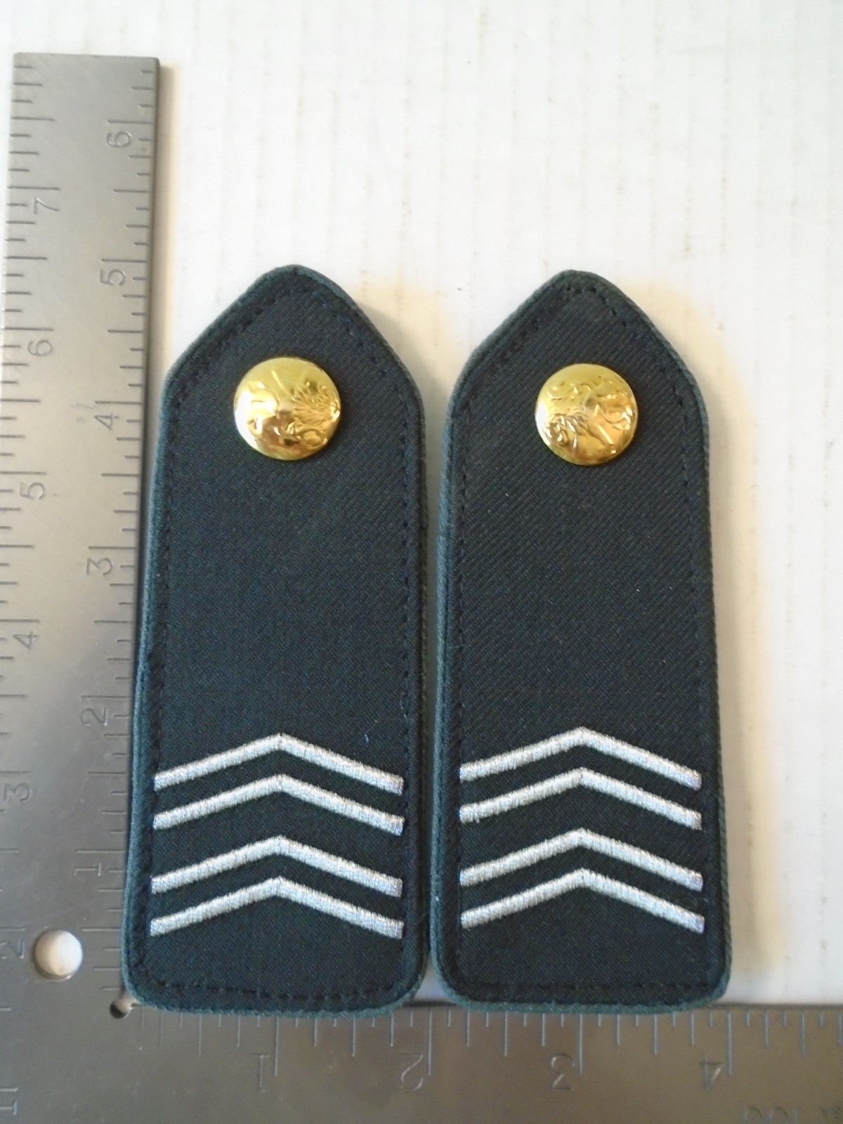 Original, Vintage UNUSED Belgian Army 1st Sergeant-Chef Shoulder Boards - Pair