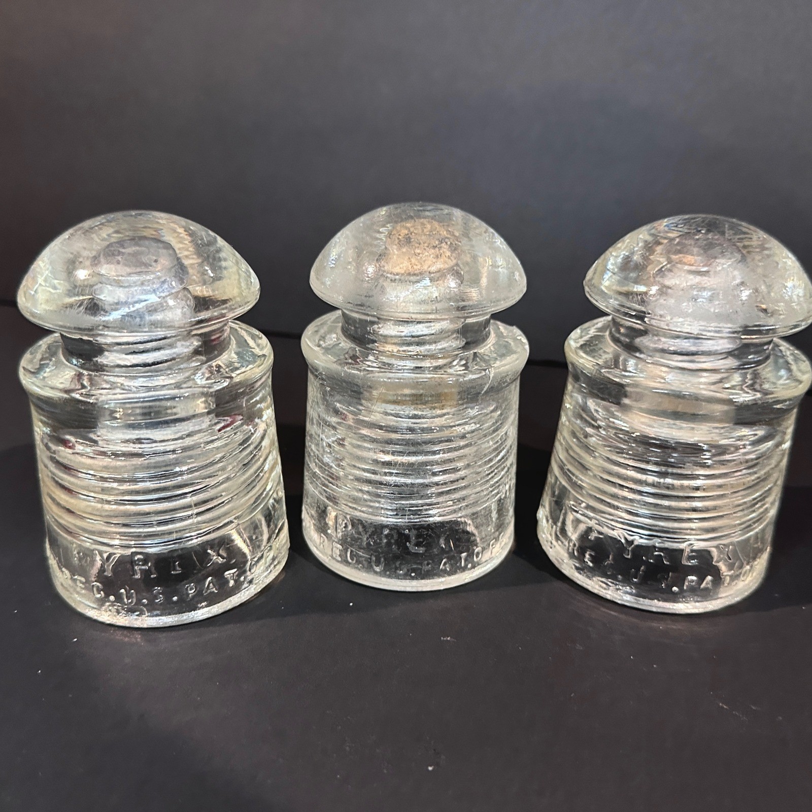 Pyrex Clear Glass Insulators Lot Vintage Industrial Antique Rustic Home Decor