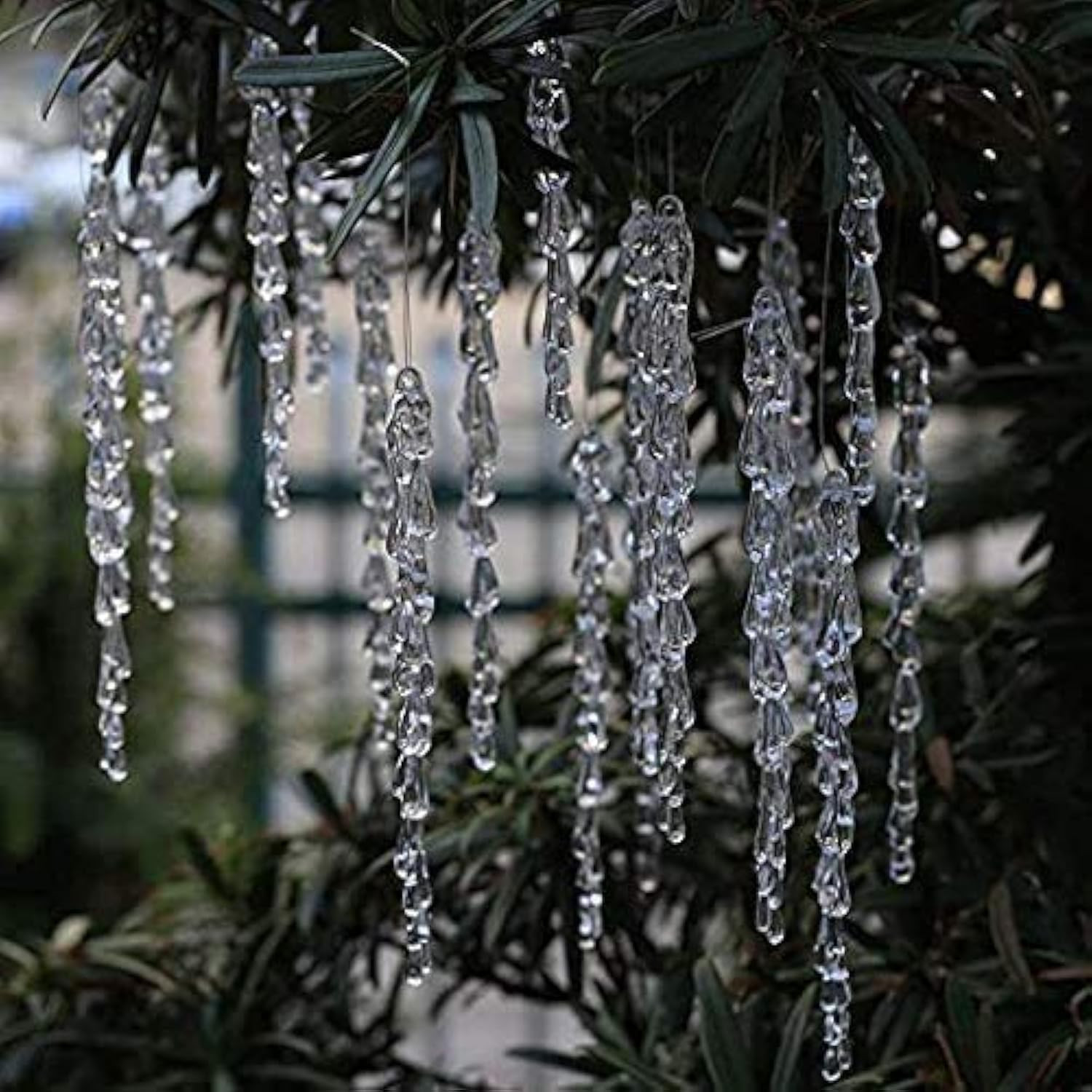 25 Pcs Icicles Ornament Set -  Christmas Decoration Acrylic Clear Icicles Set (2