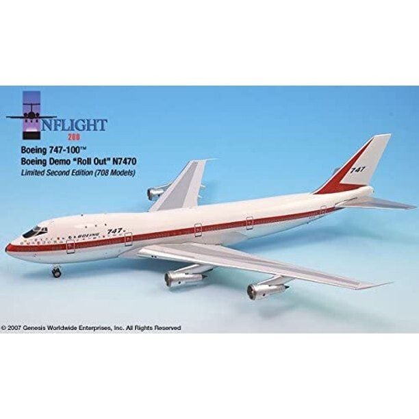 Inflight IF742001A Boeing 747-100 House Demo Color N7470 Diecast 1/200 Jet Model