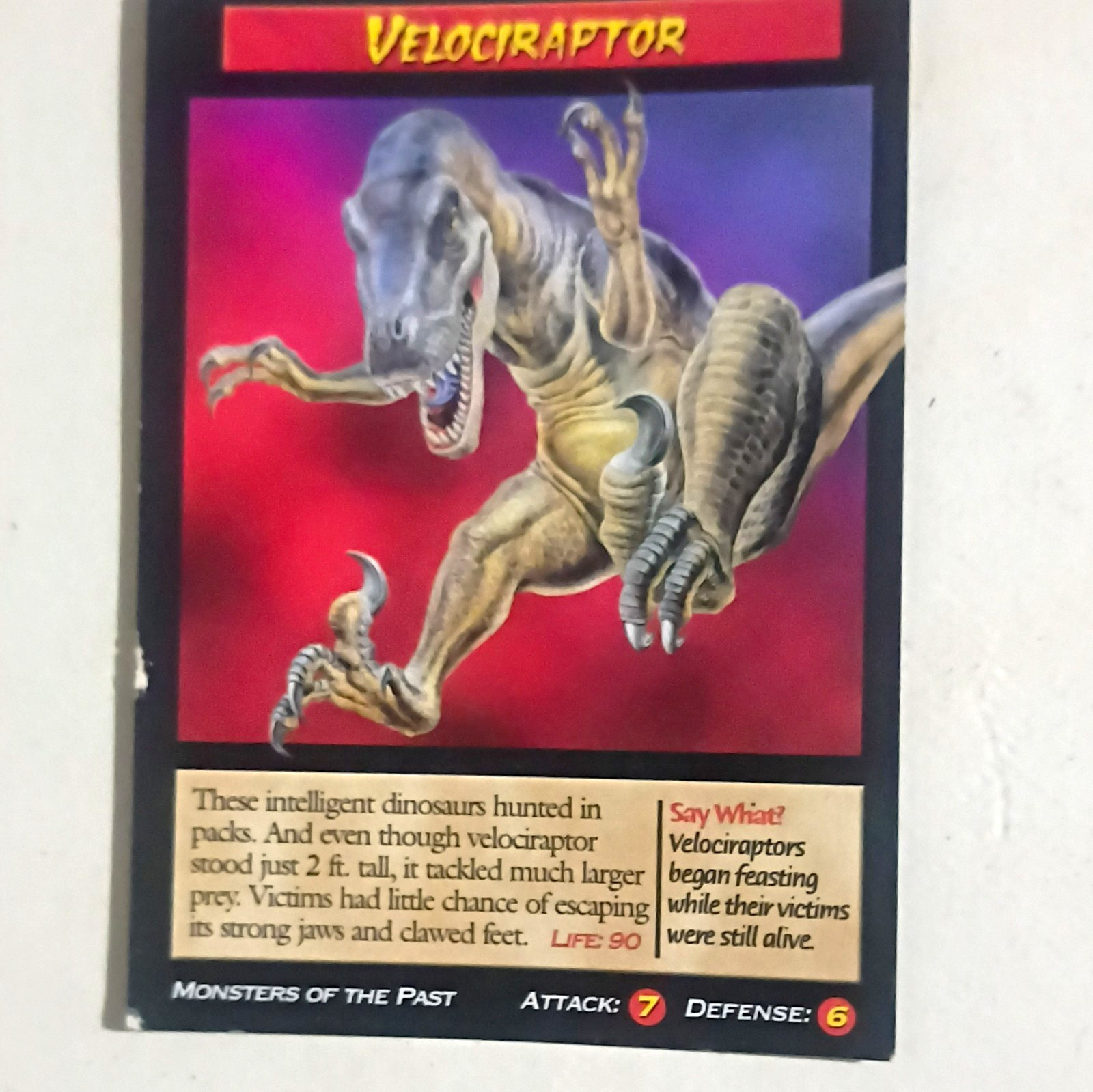 Wild Creatures Weird n\' Wild Creatures Velociraptor #8 Non-Sport Card 1994