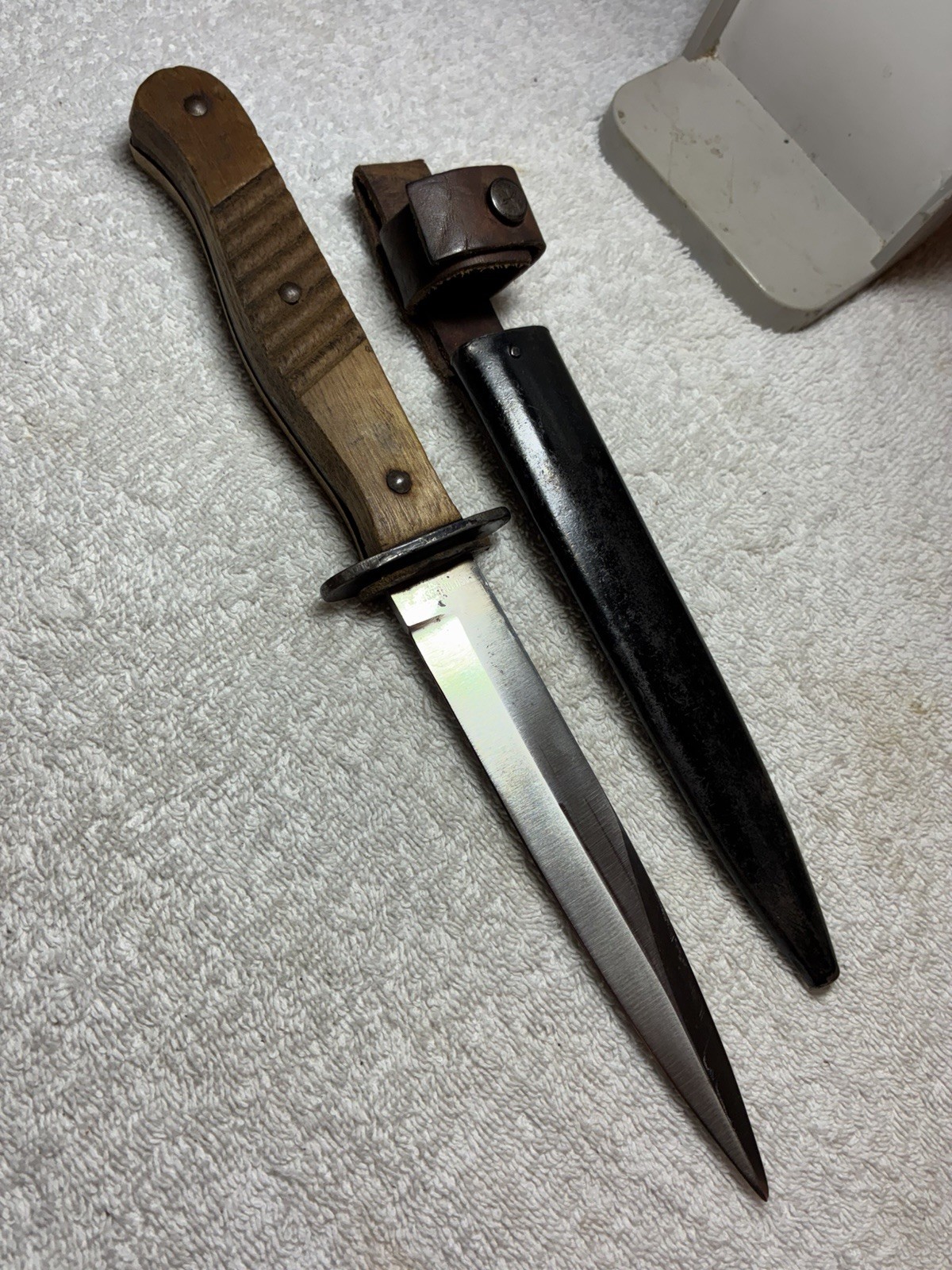 Authentic German WW1 Trench Fighting Boot Knife W/ Scabbard, Not a Reproduction 