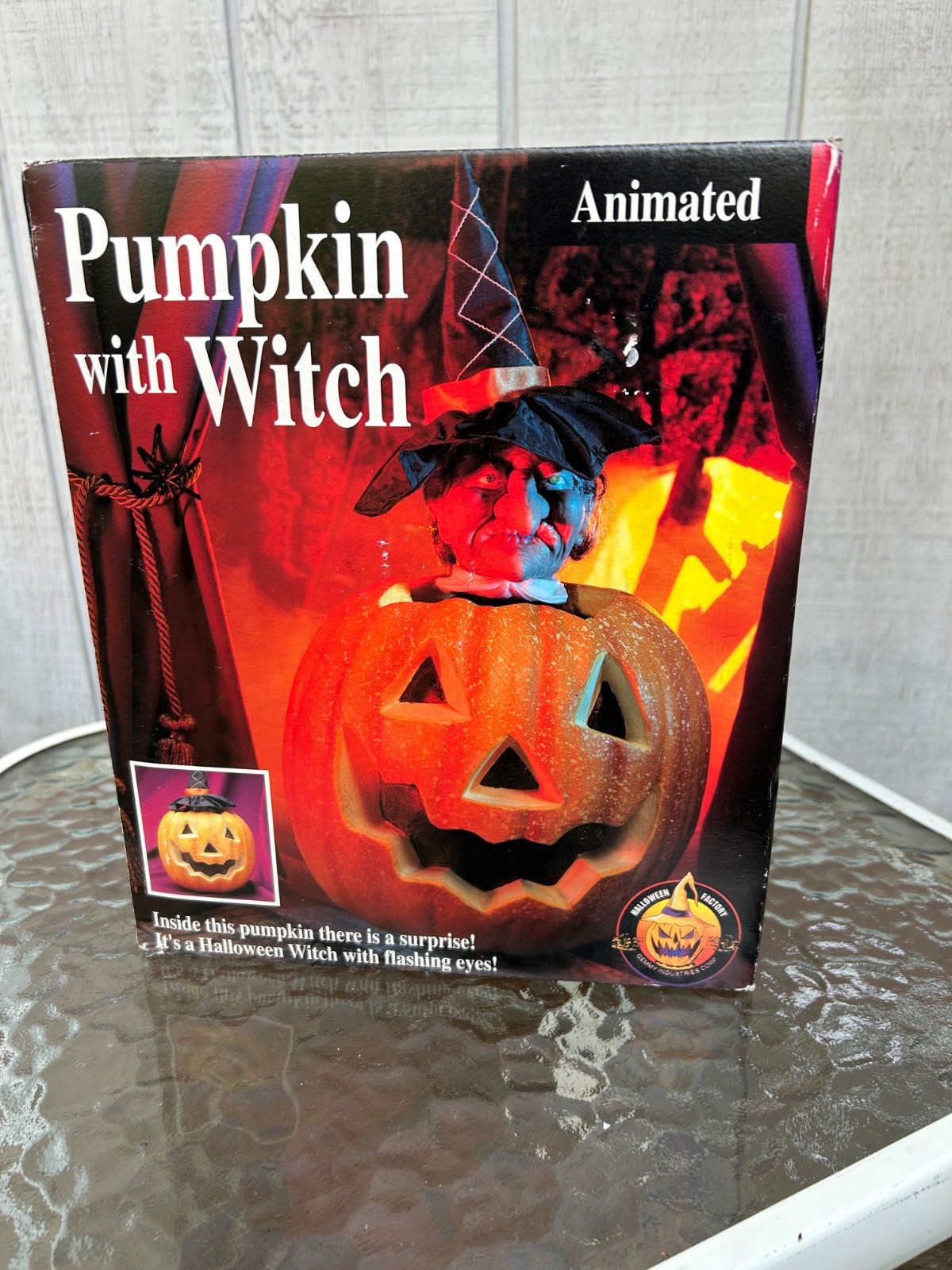 Motionette BOX ONLY for Vintage Halloween Figure Gemmy Animated Witch In Pumpkin
