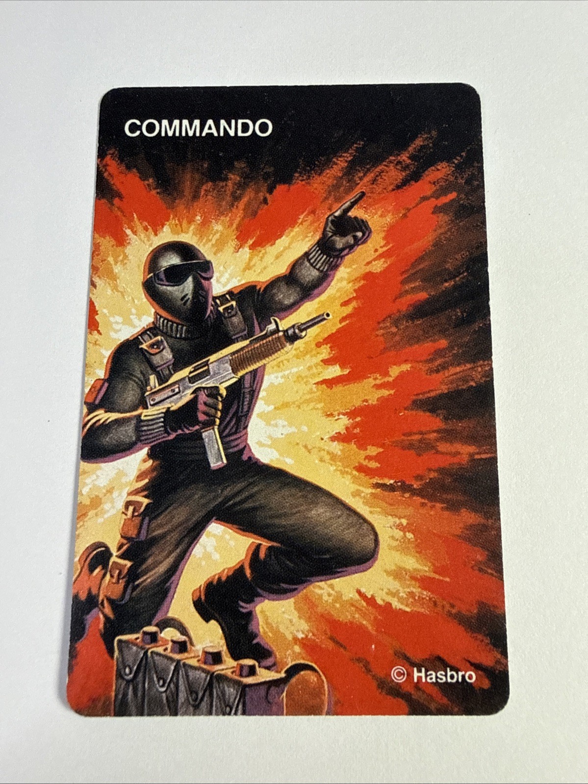 1982 GI JOE CARD GAME COMMANDO SNAKE EYES (ROOKIE) HASBRO VINTAGE EX