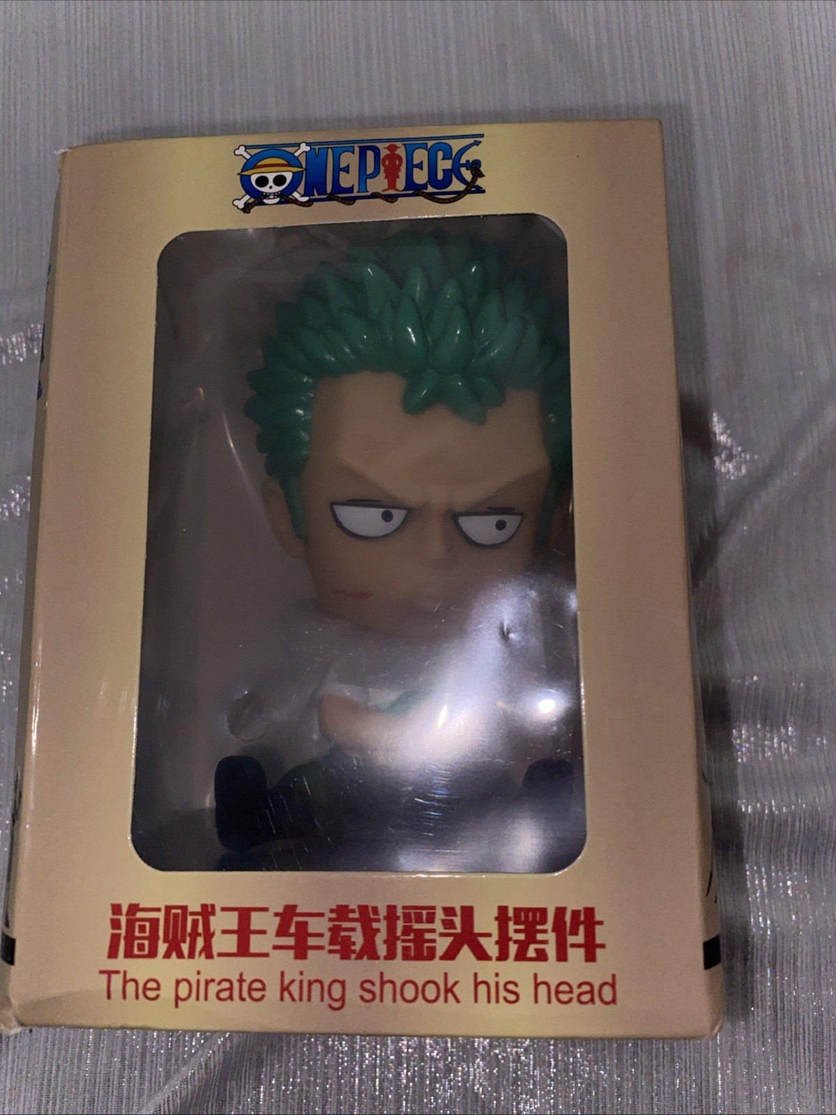 One Piece Bobble Head Zoro the pirate king shook his head imperfect box