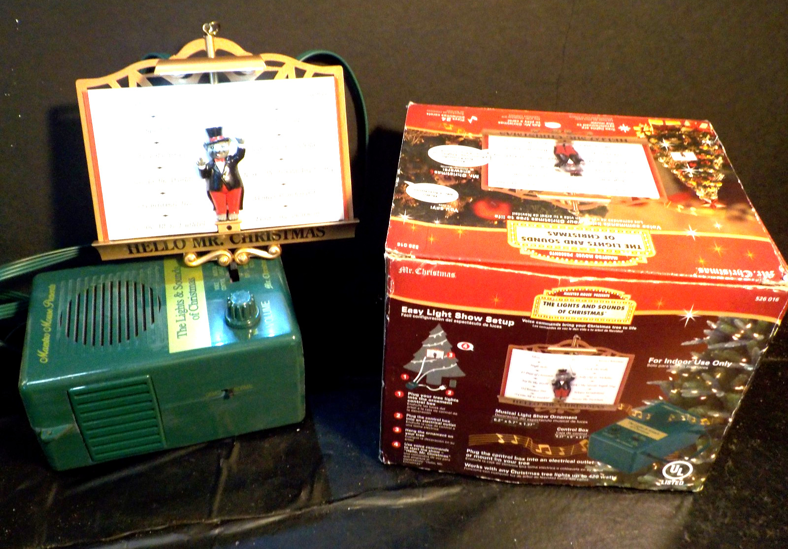 Mr Christmas Maestro Mouse Presents The Lights and Sounds of Christmas works box