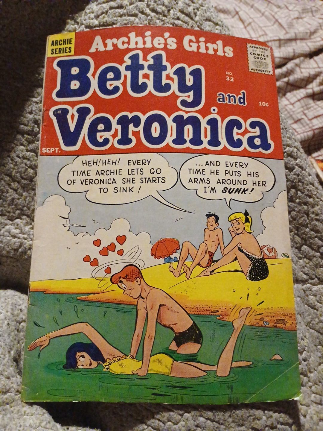 Archie's Girls Betty and Veronica #32 Archie Comics 1957 Bathing Suit Cover
