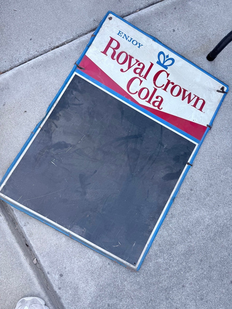 Vintage Royal Crown Cola Metal Menu Board Sign Chalkboard RC Cola