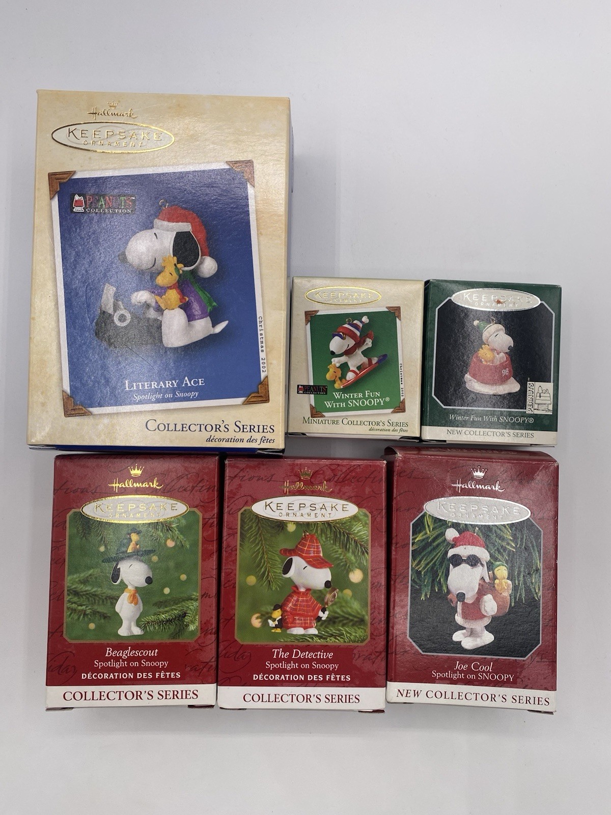 Lot Of Six Hallmark Snoopy Ornaments 1998–2001
