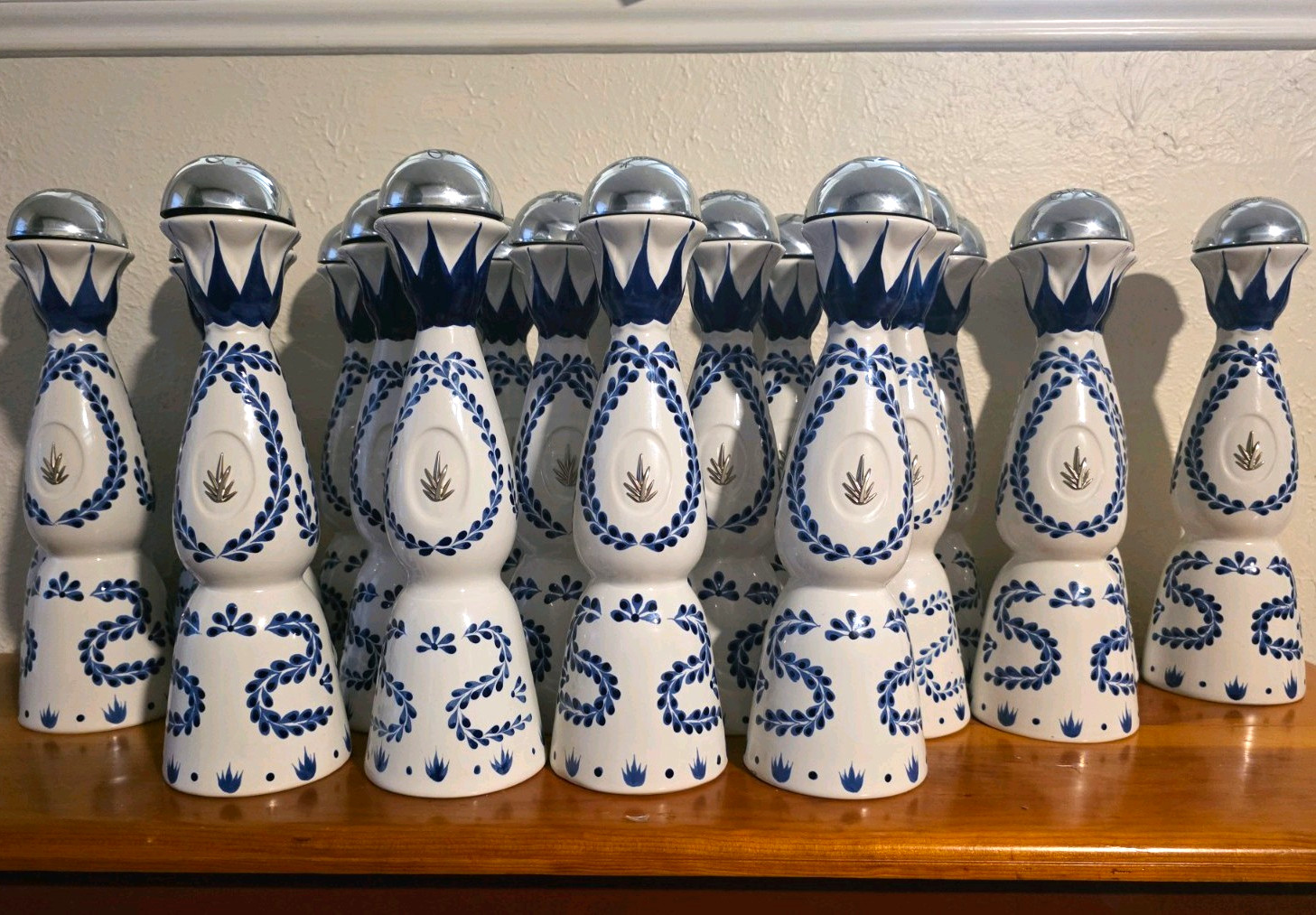 Clase Azul Tequila Reposado 750 ml White/Blue Ceramic Bottle with Cap Rinsed