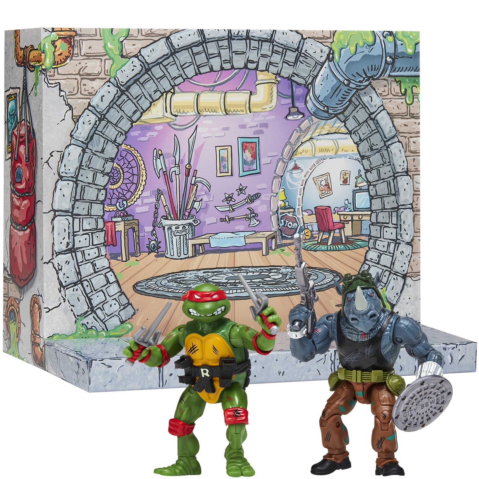 Teenage Mutant Ninja Turtles Classic Remastered Raph vs. Rocksteady 2-Pack