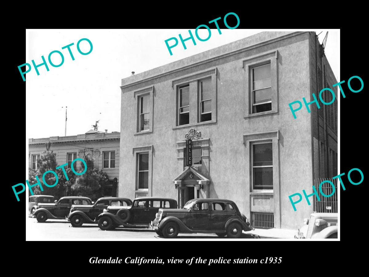 OLD 8x6 HISTORIC PHOTO OF GLENDALE CALIFORNIA VIEW OF THE POLICE STATION 1935