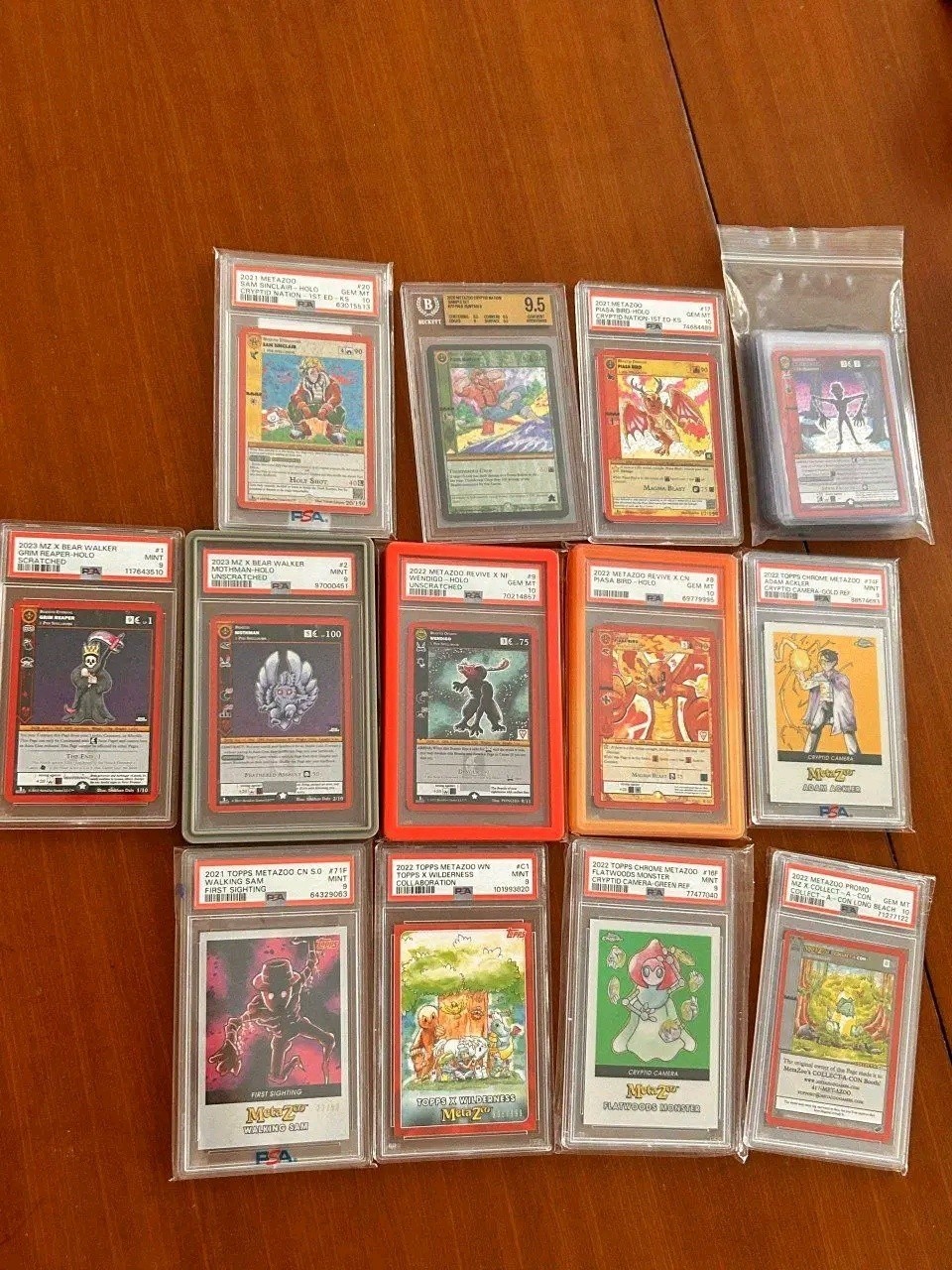 MetaZoo Graded Mixed Lot, Mothman, Wendigo, Paul Bunyan Bgs 9.5 Sample