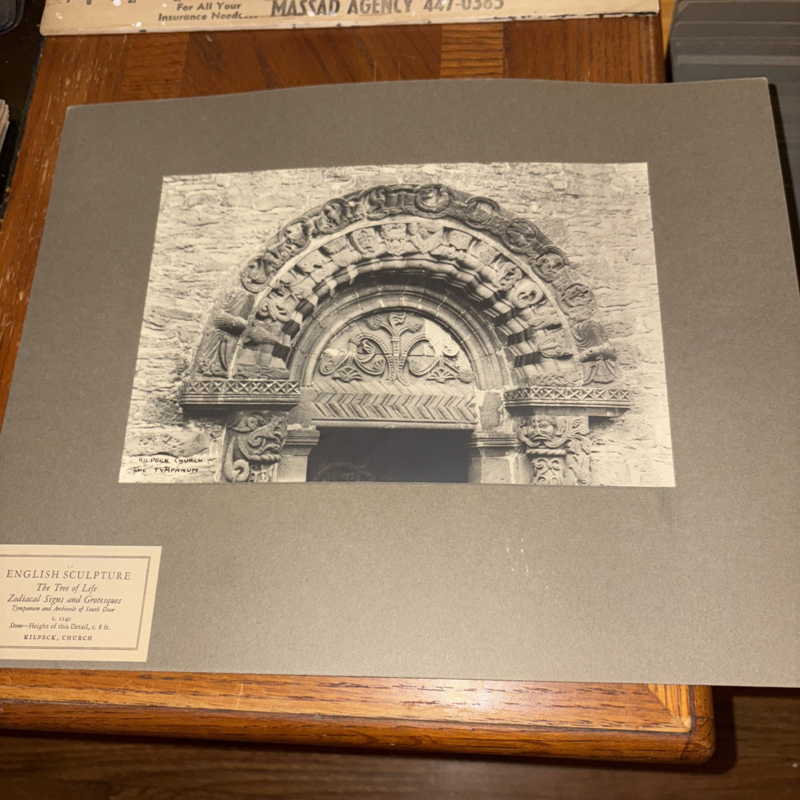 Vintage The Tree of Life Zodiac Signs Grotesque Sculpture Photo Kilpeck Church