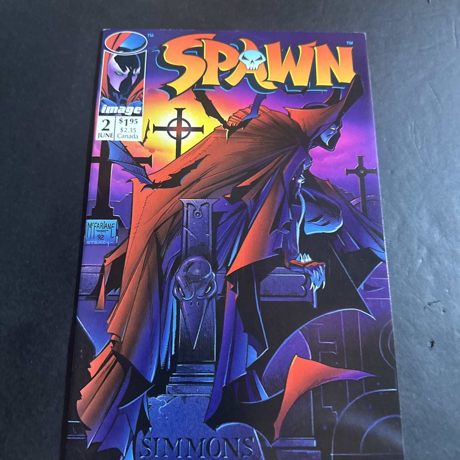 Spawn #2 1992 Modern Age KEY 1st app of Clown Vf+ K2k