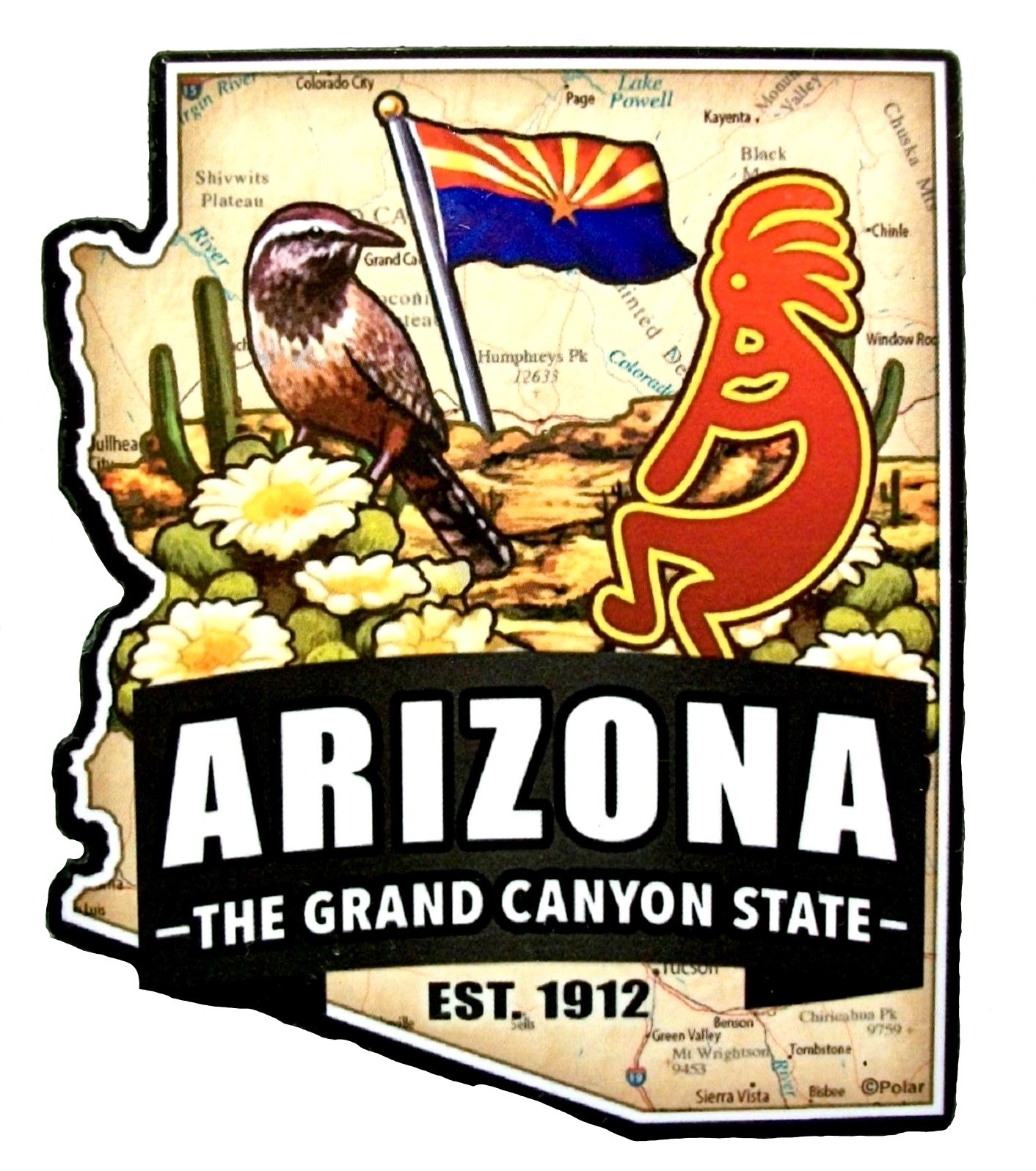 Arizona the Grand Canyon State Est. 1912 Artwood Jumbo Fridge Magnet