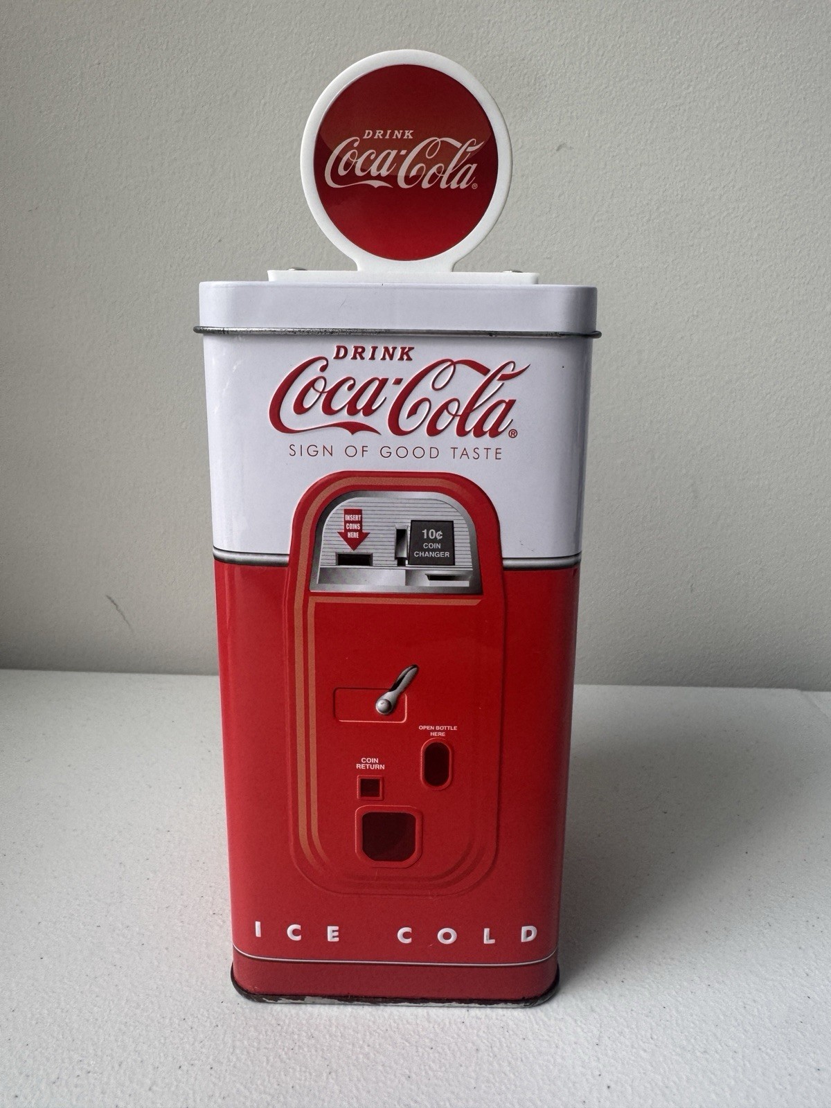 Coca-Cola 1950s Replica Vending Machine Coin Bank Tin Metal Coke Collectible