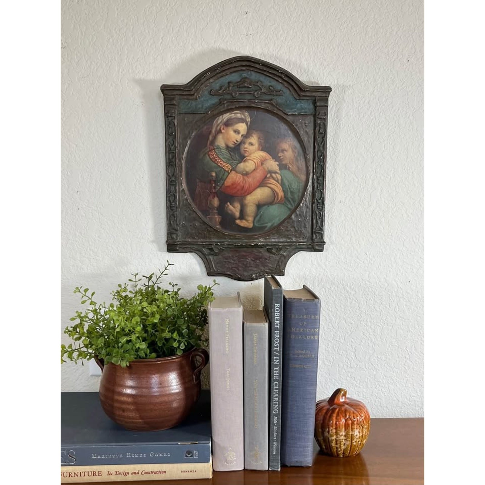 Antique Madonna della Seggiola Wall Plaque art
