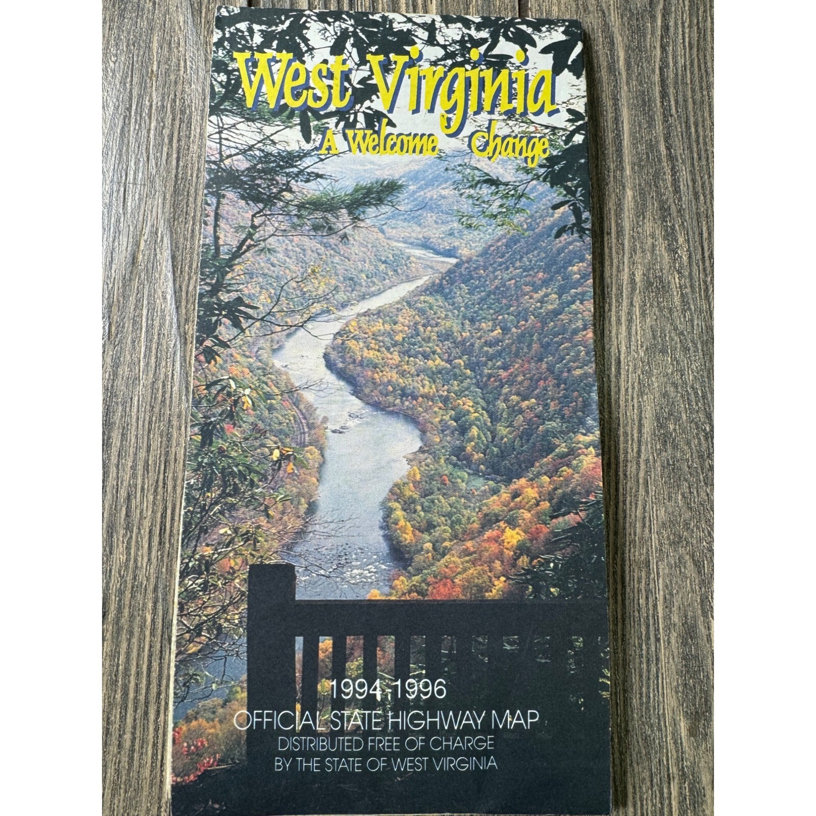 Vintage West Virginia 1994-1996 State Highway Map