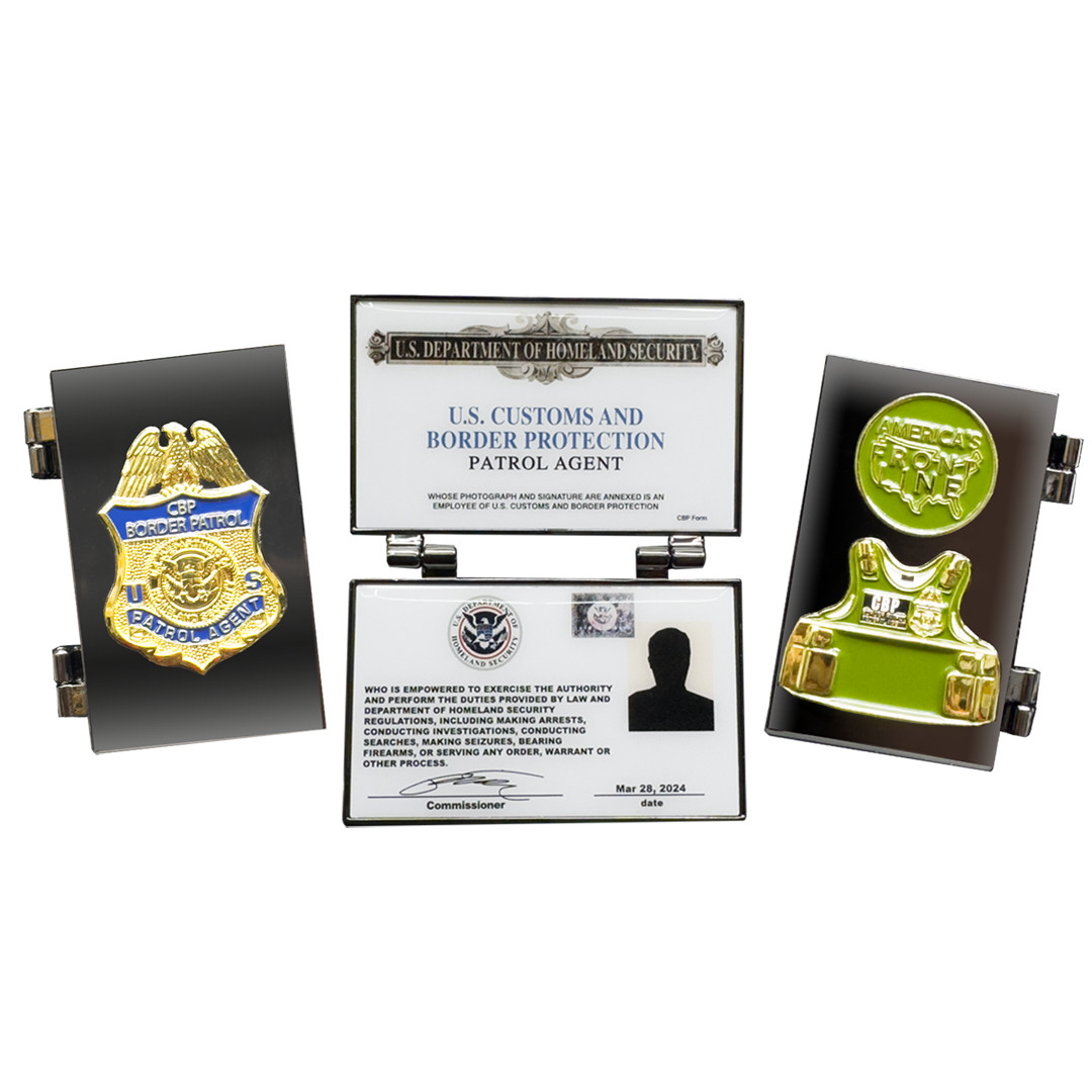 BL14-17 Border Patrol Agent Credential Wallet Hinged Challenge Coin CBP