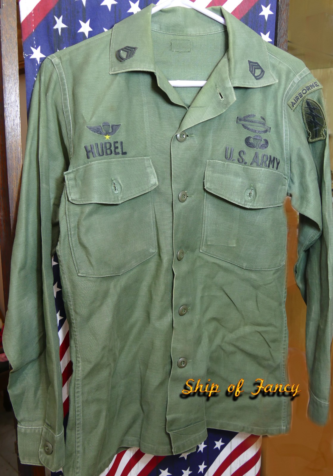 Authentic Vietnam War Sgt 1st Class 5th Special Forces Group, ID'd Fatigue Shirt