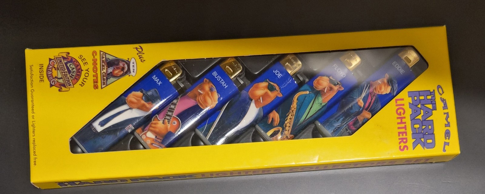 1991 Camel Hard Pack Cricket Lighter  Set  10 C-Notes & Limited Edition Catalog