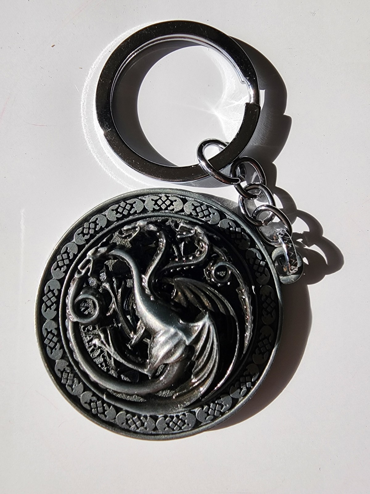 Dragon Sigil Keychain - Targaryen Style House of the Dragon Themed Fan Gift
