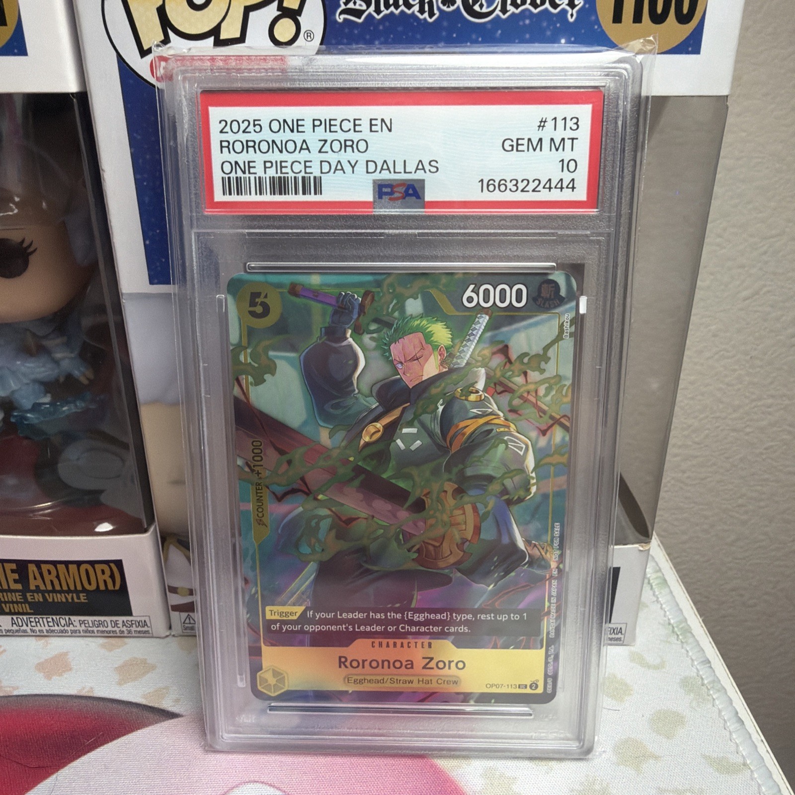 2025 ONE PIECE PROMOS ONE PIECE DAY DALLAS #113 RORONOA ZORO PSA 10