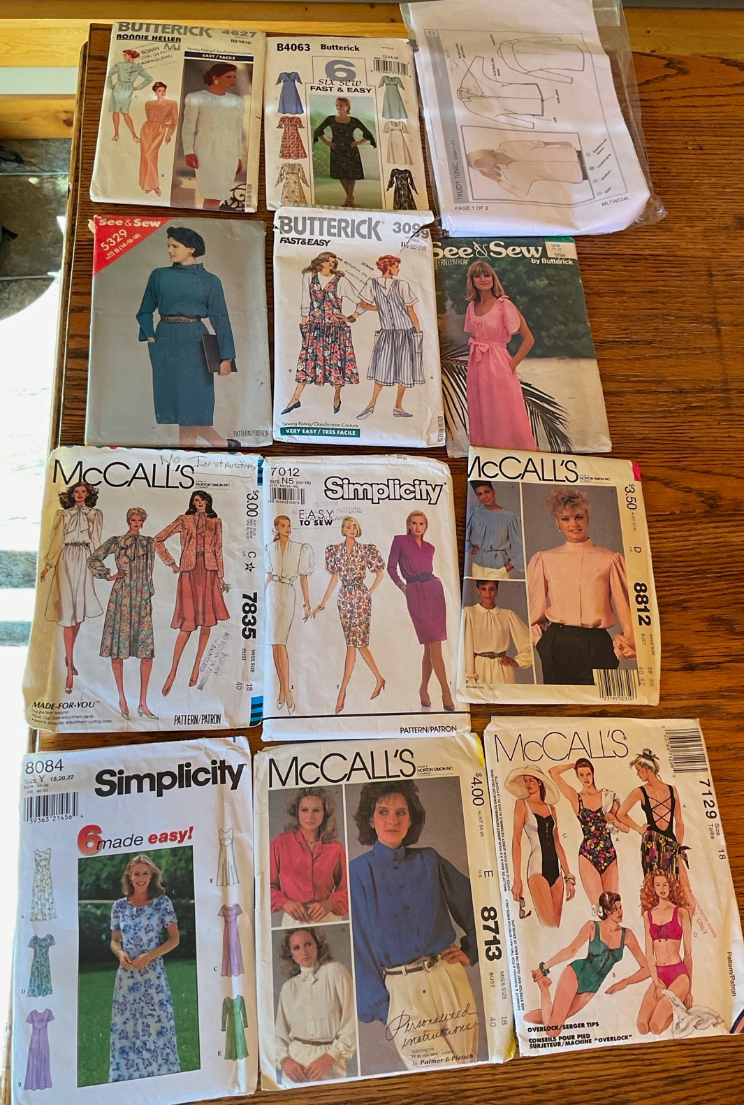 Vintage Women’s Sewing Pattern Lot of 12 * swimsuit * jumper * tops* dress * cut