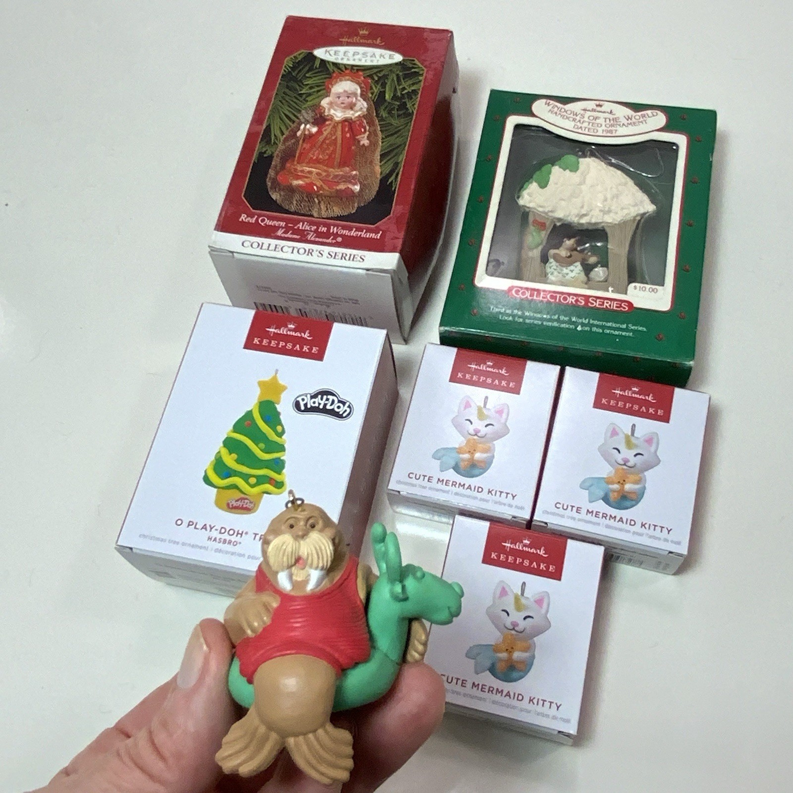 Hallmark Keepsake Christmas Ornament Lot Of 7 Multicolor Hanging Ornaments