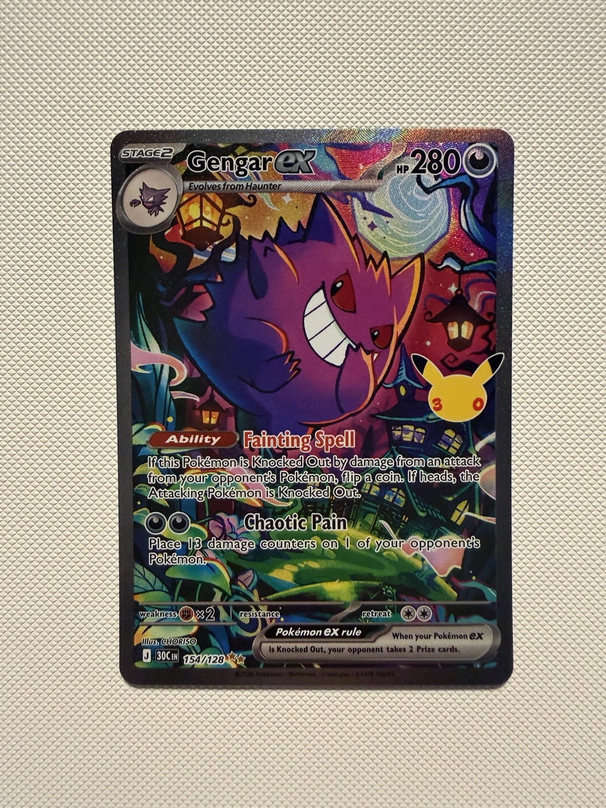 Pokemon 30th Anniversary Gengar ex 154/128 SIR Ultra Rare Full Art Holo