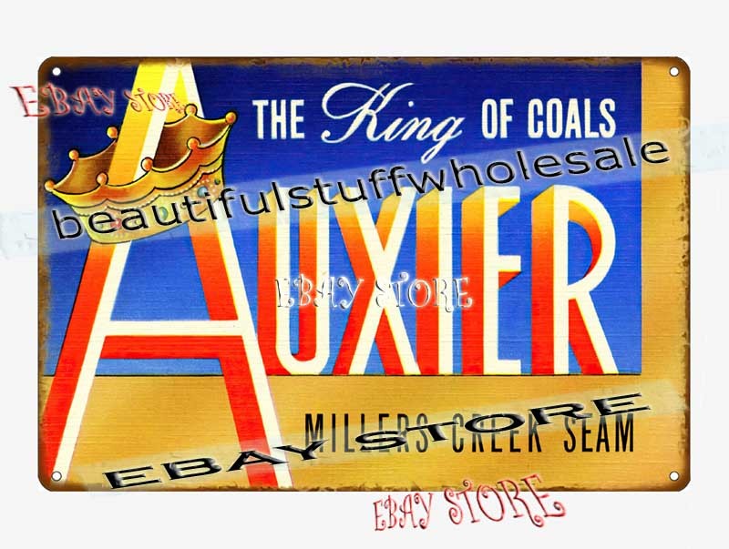 1941 King of Coals Auxier Millers Creek Seam Mining Tin Sign hanging