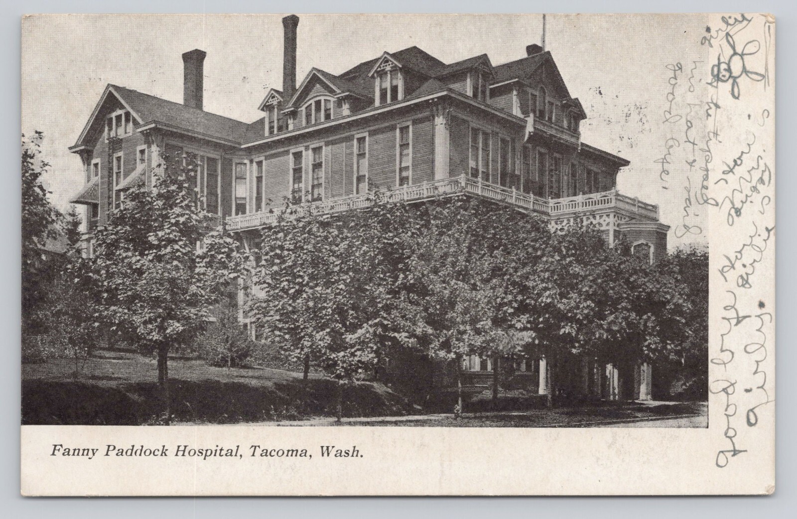 Atq/Vtg Post Card Fanny Paddock Hospital, Tacoma, Washington O13