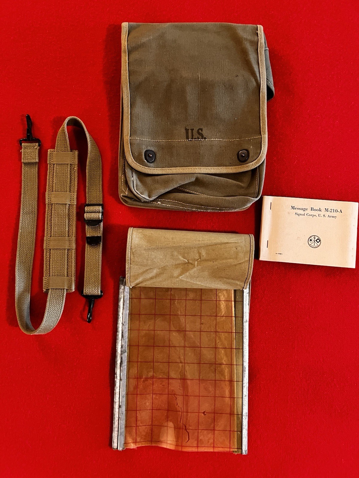 WWII Map Dispatch Case M1938 & Message Book (\