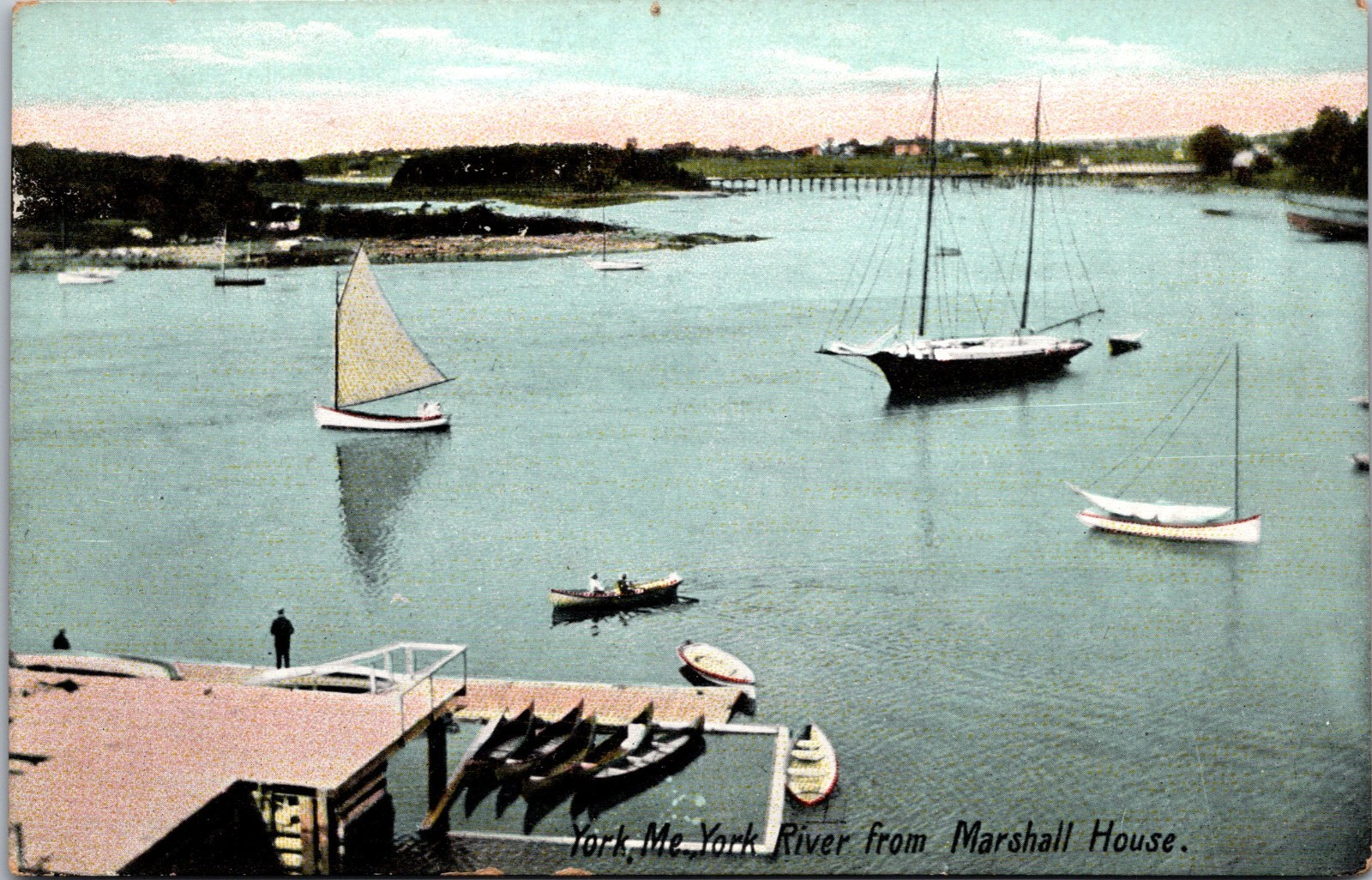 York Maine York River From Marshall House Postcard c1910s