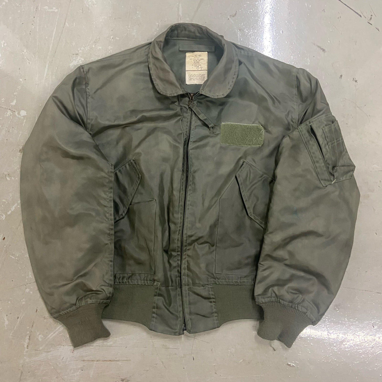 Vintage 1993 Isratex CWU-36/P Flight Jacket Mens L Sage Green Military Bomber