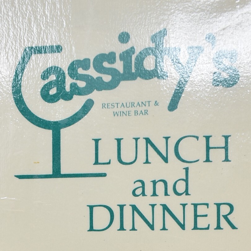 1985 Cassidy's Restaurant Bar Menu 1331 SW Washington Street Portland Oregon