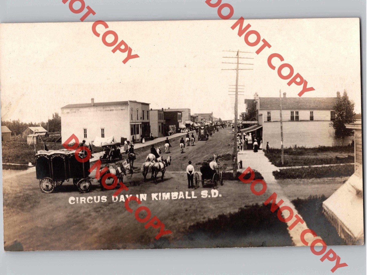 c1910 Circus Day KIMBALL South Dakota SD Brule County Carnival RPPC Real Photo