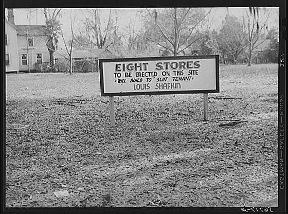 Photo:Starke Florida 1940 Sign Eight Stores To Be Erected Boomtown FSA