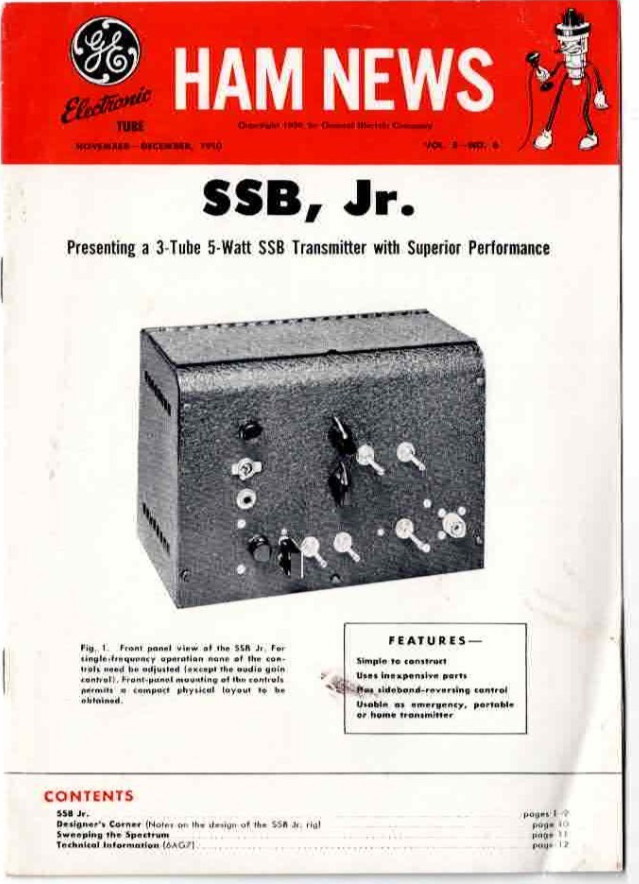 GE Electronic Tube Ham News November December 1950 Vintage SSB Jr