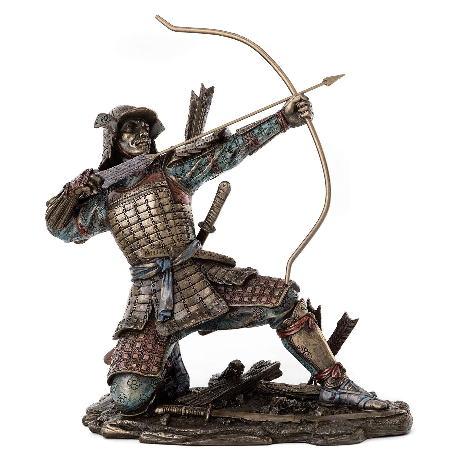 Top Collection Japanese Samurai Archer Statue - Yayoi Bushido Solider Sculptu...